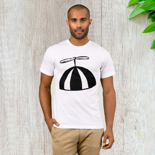Retro Propeller Beanie Whimsical Black and White T-Shirt