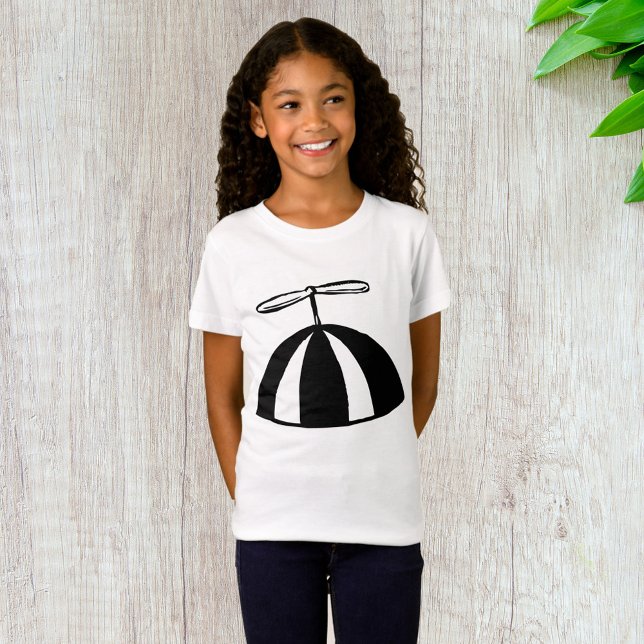Retro Propeller Beanie Whimsical Black and White  T-Shirt (Creator Uploaded)