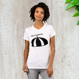 Retro Propeller Beanie Whimsical Black and White  T-Shirt