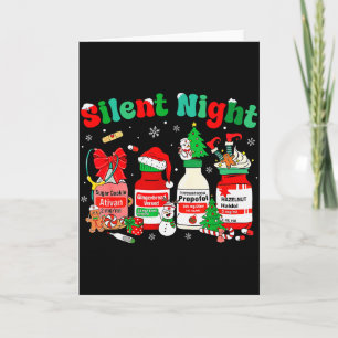 Retro Propofol Silent Night Icu Nurses Funny Merry Card