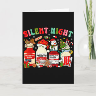 Retro Propofol Silent Night Icu Nurses Funny Merry Card