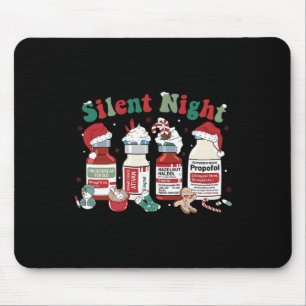 Retro Propofol Silent Night Icu Nurses Funny Merry Mouse Pad