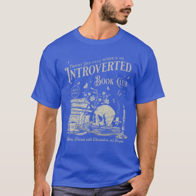 Retro Proud Anti Social Member Of Introverted Book T-Shirt (Front)