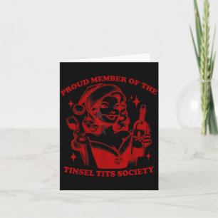 Retro Proud Member Of Tinsel Society Lady Christma Card