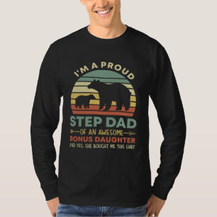 Retro Proud Step Dad Of An Awesome Bonus Daughter T-Shirt