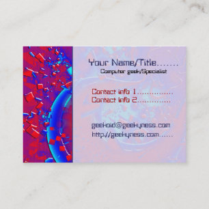 Retro Psycehdelic Crazyness Tech Geek Computer Business Card