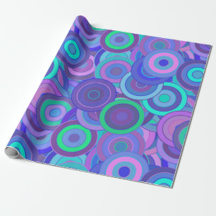 Retro Psychedelic 60s Circle Pattern Fun Colourful Wrapping Paper