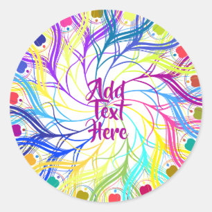Retro Psychedelic 60s Hippie Design Classic Round Sticker
