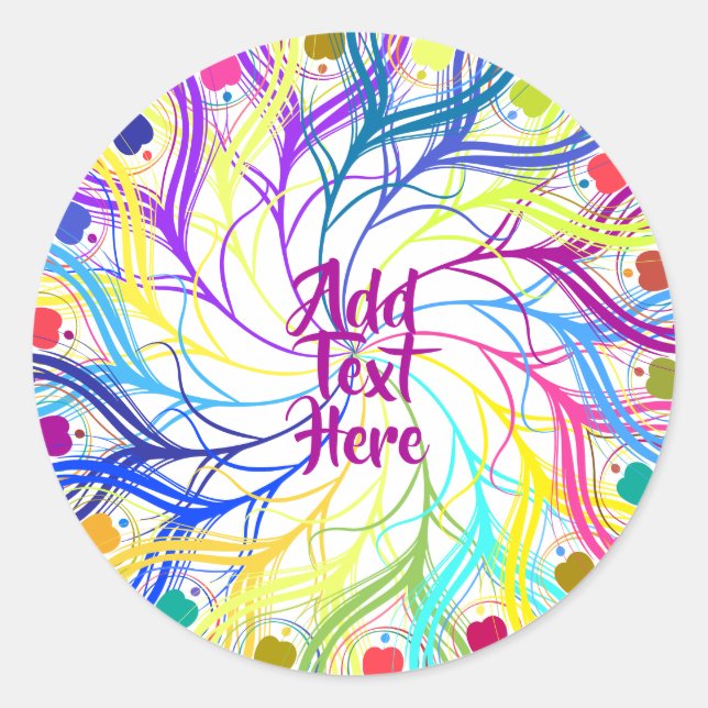 Retro Psychedelic 60s Hippie Design Classic Round Sticker (Front)