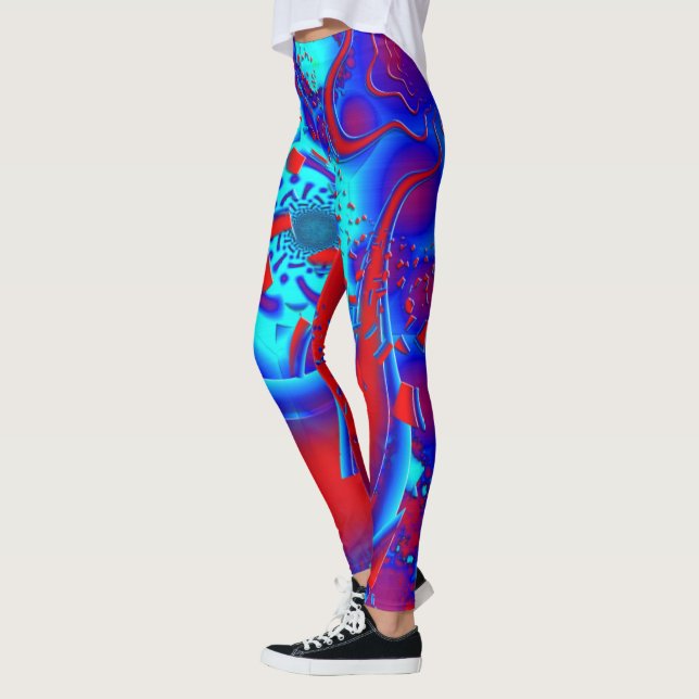 Retro Psychedelic Crazyness Leggings (Left)
