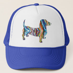 Retro Psychedelic Dachshund Trucker Hat