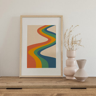 Retro psychedelic Groovy Colourful poster