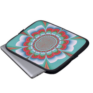 Retro Psychedelic Mandala Bloom Abstract Art Laptop Sleeve