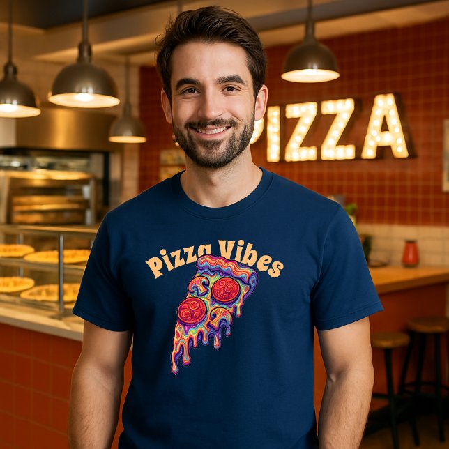 Retro Psychedelic Pizza T-Shirt (Creator Uploaded)