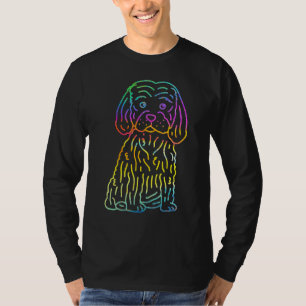 Retro Psychedelic Poodle Puppy Dog Rainbow Trippy T-Shirt