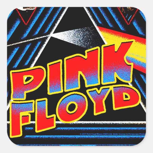 Retro Psychedelic Rock Inspired Abstract Guitar Ph Square Sticker (Front)