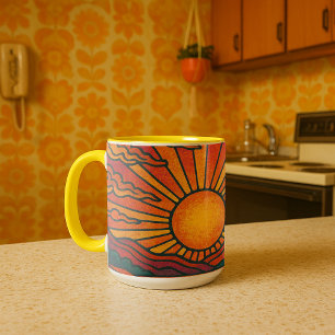 Retro Psychedelic Sunset Mug