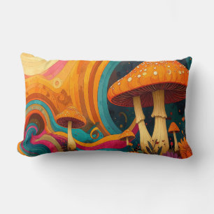 Retro Psychedelic Swirls Throw Cushion 