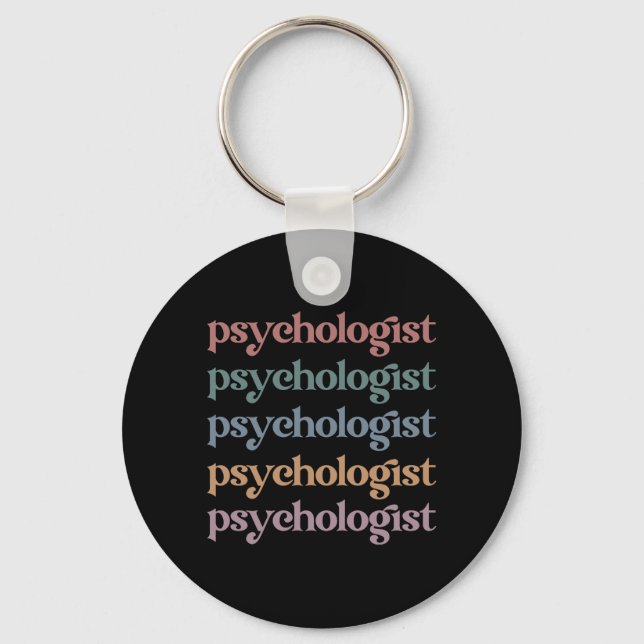 Retro Psychologist Psychology Student Graduation Key Ring (Front)