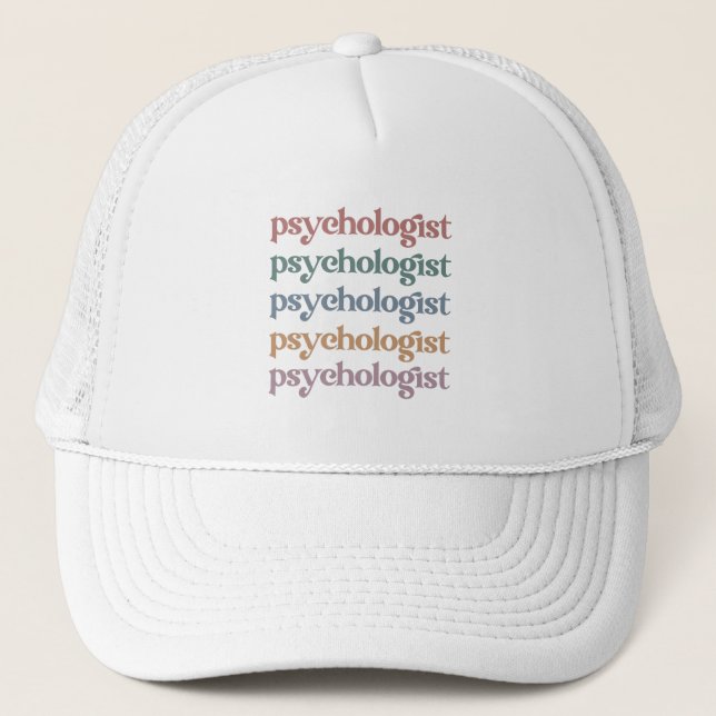 Retro Psychologist Psychology Student Graduation Trucker Hat (Front)