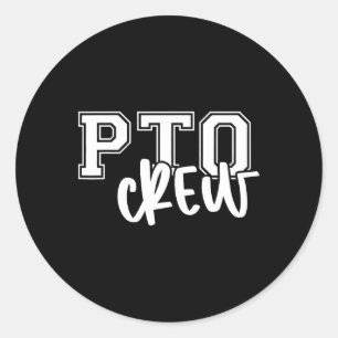 Retro Pto Crew Parent Teacher Organisation Back To Classic Round Sticker