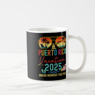 Retro Puerto Rico Vacation 2025 Memories Matching Coffee Mug