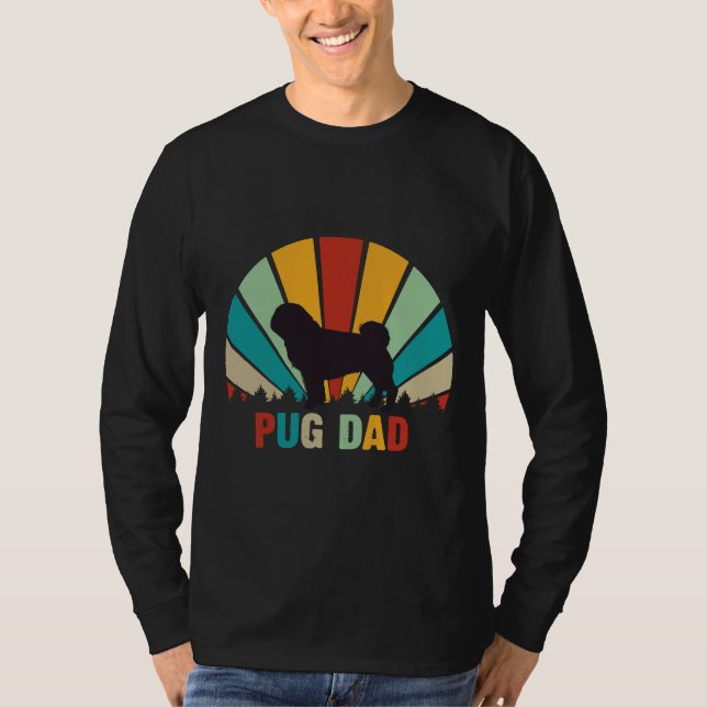 Retro Pug Dad Gifts - Funny Pug Father&x27;s Day E T-Shirt (Front)
