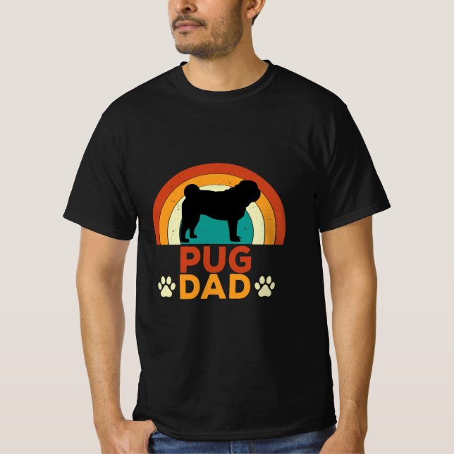 Retro Pug Dad T-Shirt (Front)