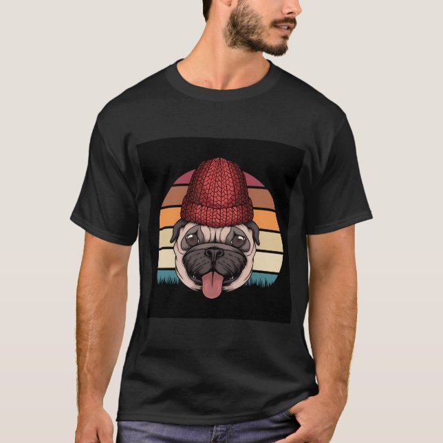 RETRO PUG DOG T-Shirt (Front)