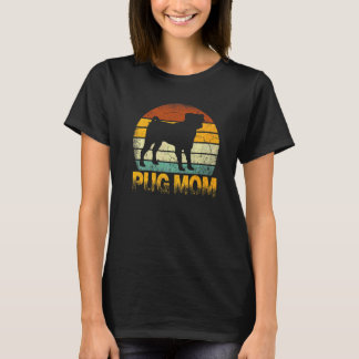 Retro Pug Mum  Doxie Dog Owner Mother Pet Mama T-Shirt