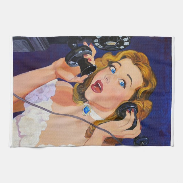 Retro Pulp Tea Towel Kitchen Towel  (Horizontal)