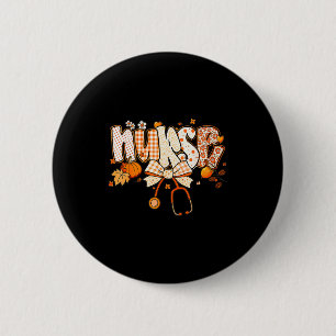 Retro Pumpkin Nurse Life Stethoscope Fall Autumn F 6 Cm Round Badge