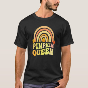 Retro PUMPKIN QUEEN Rainbow Carver Lady Fall Carvi T-Shirt