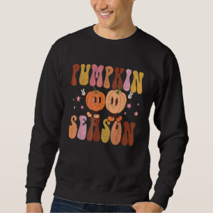 Retro Pumpkin Season Boo 60s 70s Hippie Halloween Sweatshirt