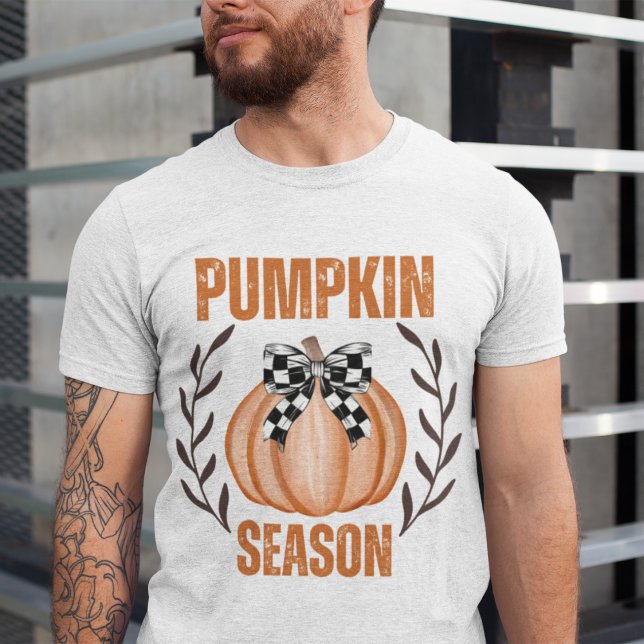 Retro Pumpkin Season Coquette Bow Fall Floral Tri-Blend Shirt (Creator Uploaded)