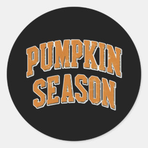 Retro Pumpkin Season Cute Fall Gift Halloween Classic Round Sticker