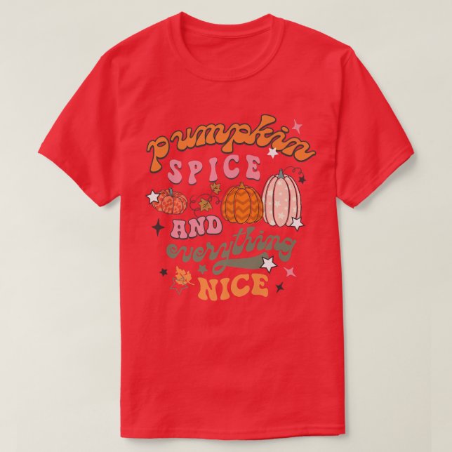 Retro Pumpkin Spice And Everything Fall Autum Than T-Shirt (Design Front)