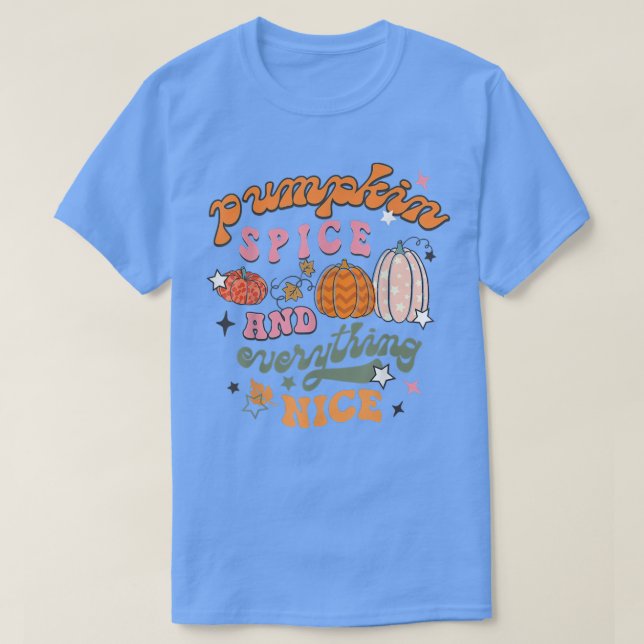 Retro Pumpkin Spice And Everything Fall Autum Than T-Shirt (Design Front)
