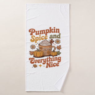 Retro Pumpkin Spice Everything Nice Classic T-Shir Bath Towel