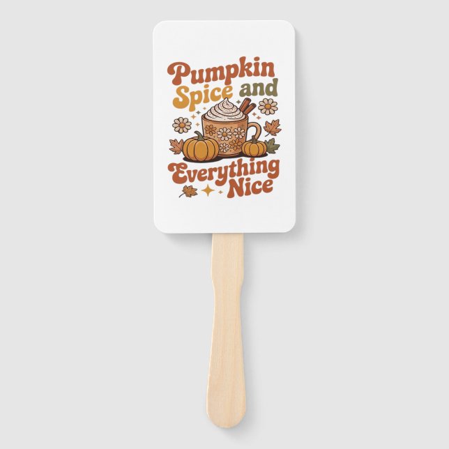 Retro Pumpkin Spice Everything Nice Classic T-Shir Hand Fan (Front)