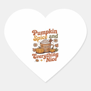 Retro Pumpkin Spice Everything Nice Classic T-Shir Heart Sticker