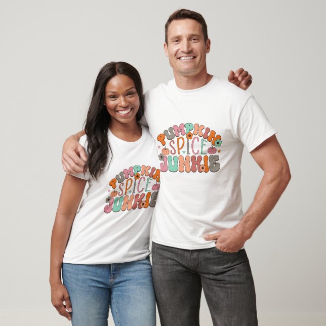 Retro Pumpkin Spice Junkie - Fall T-Shirt (Unisex)