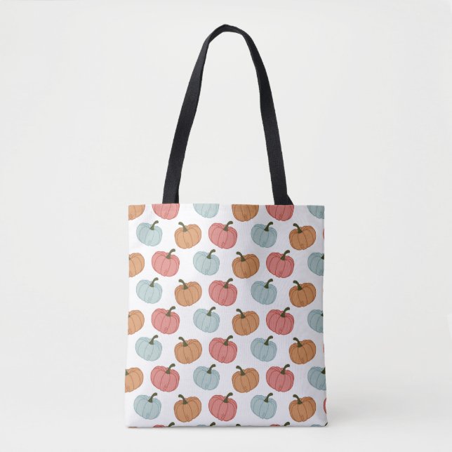 Retro Pumpkin Thanksgiving Seamless Pattern Tote Bag (Front)