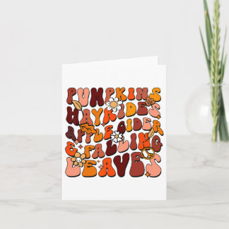 Retro Pumpkins Hayrides Apple Cider And Falling Le Card