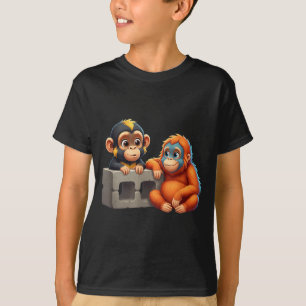 Retro Punch Baby Monkey Martial Arts Meme Graphic T-Shirt