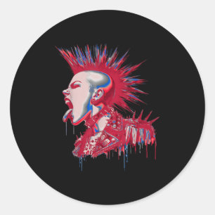 Retro Punk British For Men  Classic Round Sticker