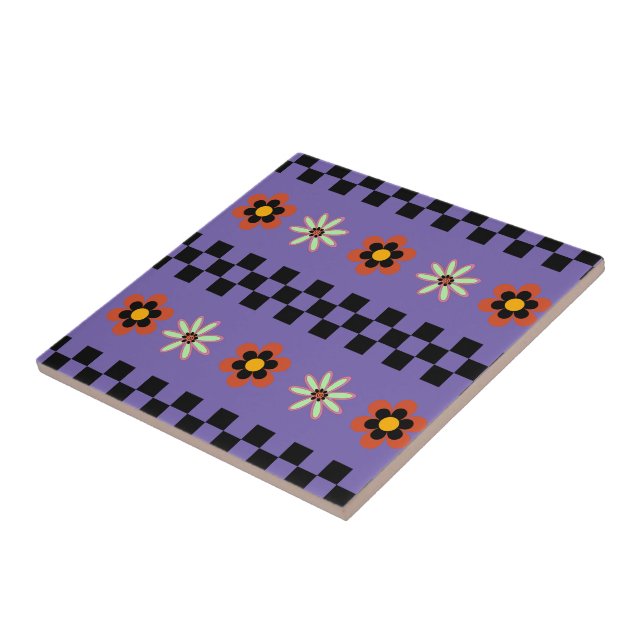 Retro Punk Flowers Tile (Side)