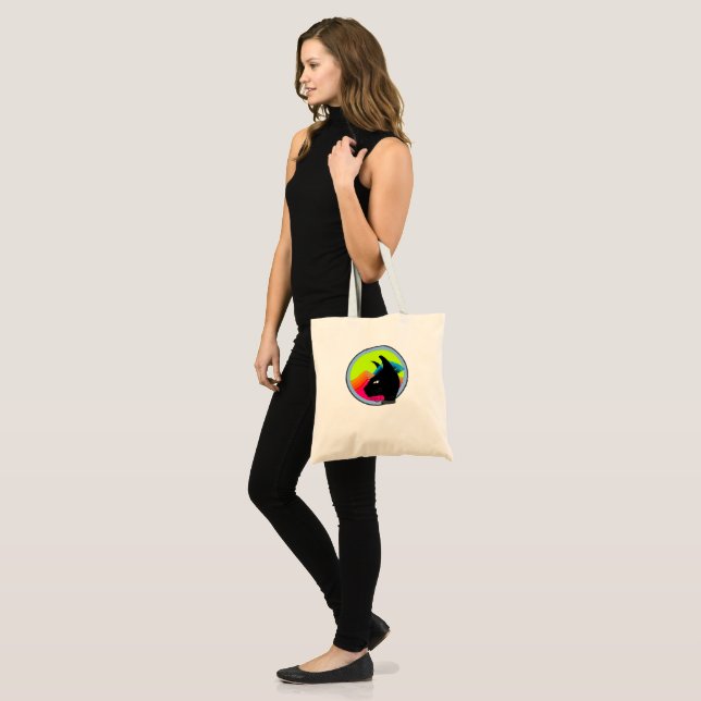 Retro Punk Vibe Black Cat  Tote Bag (Front (Model))