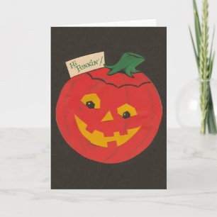 Retro Punkin' Halloween Greeting Card