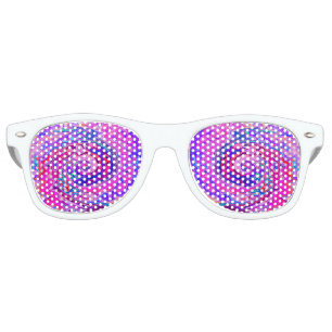 Retro Purple and Orange Abstract Groovy Swirl Sunglasses